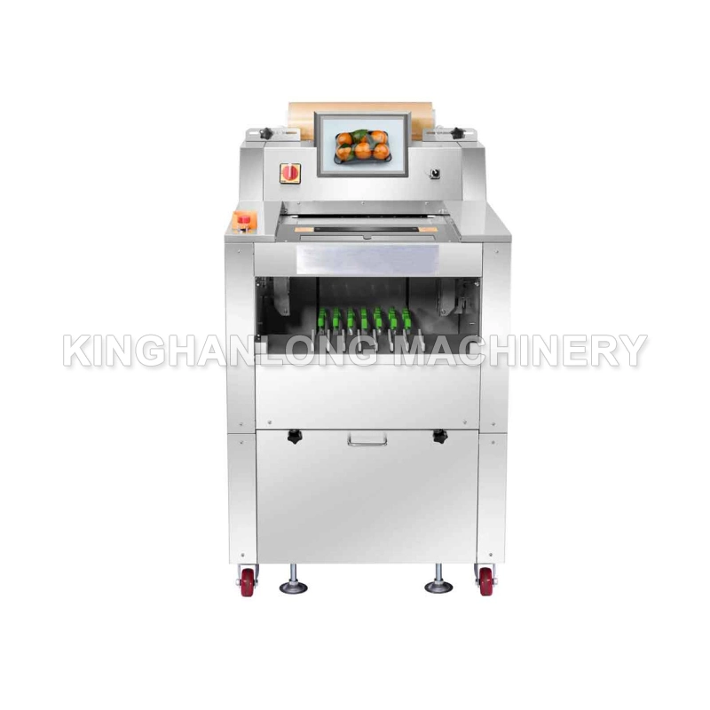 Kl Shrink Wrap Semi Automatic Plastic Stretch Film Vegtable Fruit Meat Food Cling Form Fill Seal Wrapping Flow Packaging Packing Filling Machine Multifunction