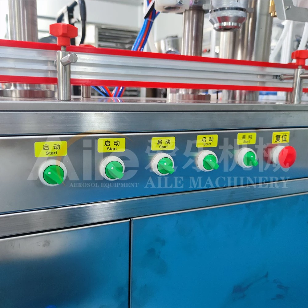 Semi Automatic LPG Butane Canister Gas Spray Machine Aerosol Filling Machine LPG Refill Machinery Vacuum Crimping Gas Filling Equipment