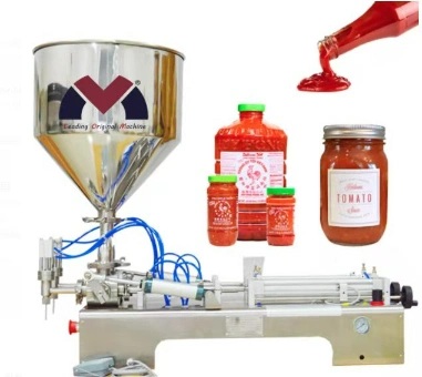 Machine de remplissage semi-automatique de jus aromatisé au miel de sauce tomate de bouteille en verre