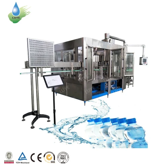 Luye 3 en 1 Ligne de production automatique d'eau potable pour bouteilles pour animaux de compagnie Machines de capsulage de remplissage de lavage de boissons