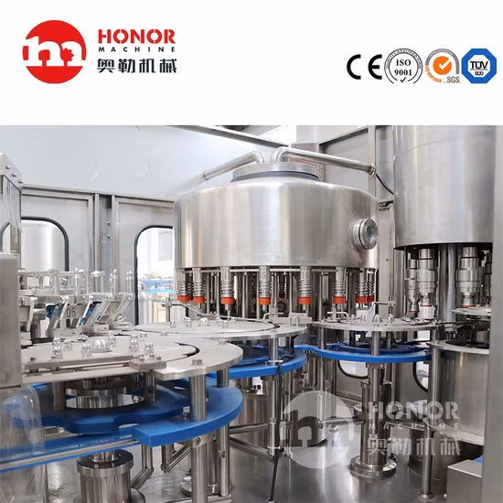 6000-12000bph printemps automatique boire de l'eau pure de jus de boissons gazeuses/liquide de jus/verre/peut laver les bouteilles de remplissage de capsulage/embouteillage Making Machine d'emballage