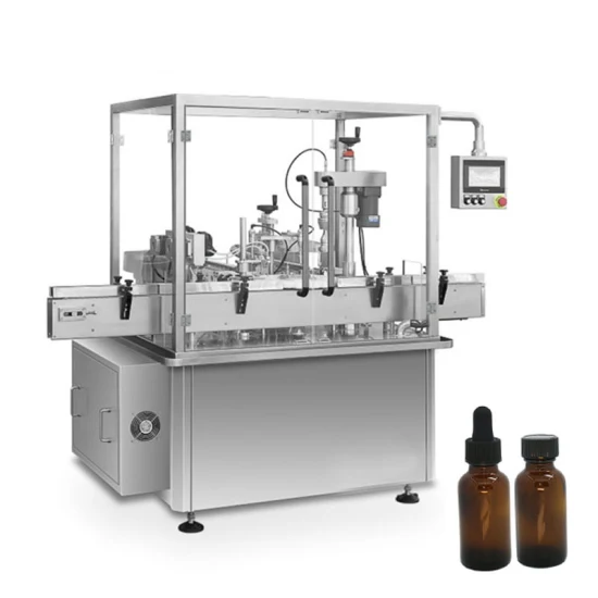 Ligne de production de remplissage de gouttes pour les yeux Eliquid rotative automatique 10 ml 60 ml Machine de remplissage de bouteilles d'huile essentielle